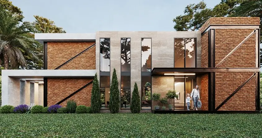 Çayırbaşı Tuğla Cepheli Villa, Çayırbaşı, Şile (3D görselleştirme)